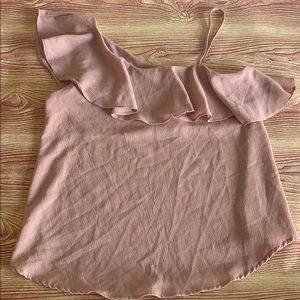 Sienna Sky light pink one strap ruffle sleeve top